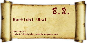 Berhidai Ubul névjegykártya